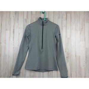 Nike Pro Half Zip Pullover Womens M Medium Long Sleeve Running Shirt Top Gray